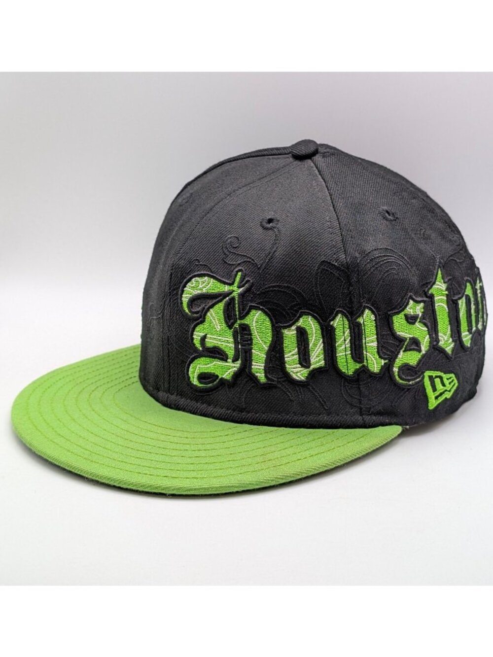 Houston Astros Hat New Era 59FIFTY Fitted Cap 7 3/8 Cooperstown Green Black MLB